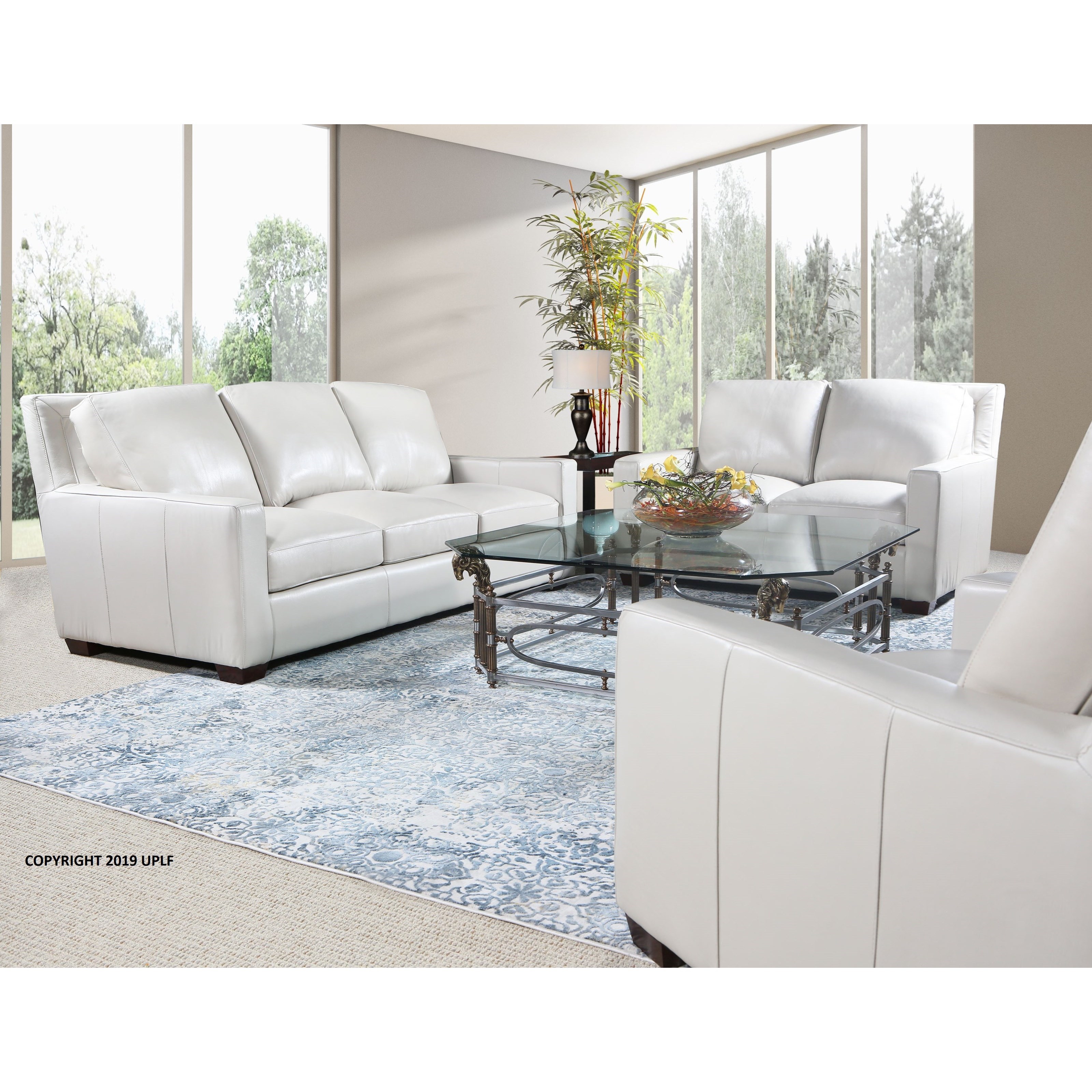 Modern Top Grain Leather Sofa